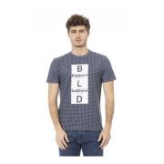 Baldinini Trend T-shirt med Logomönster Blue, Herr