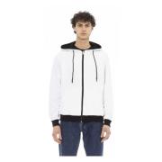 Baldinini Herr Zip-Through Hoodie White, Herr