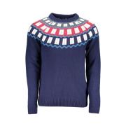 Gant Elegant Pullover med Rund Hals och Kontrastdetaljer Blue, Herr