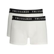 Trussardi Vit Bomull Boxer Briefs Paket White, Herr