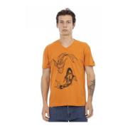 Trussardi Action T V-ringad Logot-shirt Orange, Herr