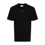 Off White Svart T-shirt med Logo Print Black, Herr