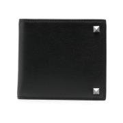 Valentino Garavani Svart Rockstud Plånbok Bi-fold Black, Herr