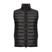 Stone Island Svart Puffer Vest Logo Design Black, Herr