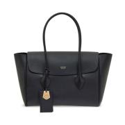 Salvatore Ferragamo Svart Toteväska med Logoplakett Black, Dam