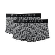 Philipp Plein Elegant enfärgade boxershorts med logotyp Black, Herr