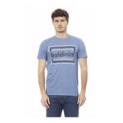 Baldinini Trend T-shirt med Logomönster Blue, Herr