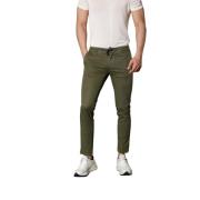 Mason's Slim Fit Bomull Linne Jogger Byxor Green, Herr