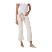 Mason's Frayed Trumpet Hem Slim Denim Byxor White, Dam