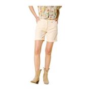 Mason's Curvy Chino Bermuda Shorts med Blomsterdetaljer Pink, Dam