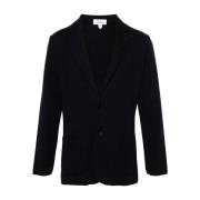 Lardini Marinblå Ullstickad Blazer Black, Herr