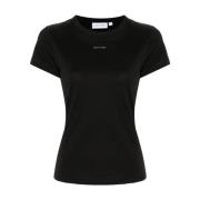 Calvin Klein Svart Logga T-shirt Jersey Kort Ärm Black, Dam