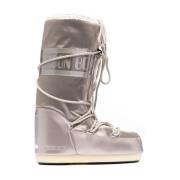 Moon Boot Snö Boot Platina PVC Höga Stövlar Gray, Dam