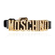 Moschino Läderarmband med logotyp Black, Dam