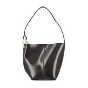 JW Anderson Svart Läder Bucket Bag Black, Dam