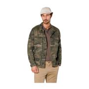 Mason's Camouflage Overshirt i Linne och Bomullsblandning Green, Herr