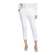 Mason's Curvy Chino Byxor i Stretch Tencel White, Dam