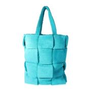 Bottega Veneta Vintage Pre-owned Mocka totevskor Blue, Dam