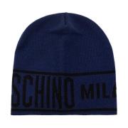 Moschino Beanie med logotyp Blue, Unisex