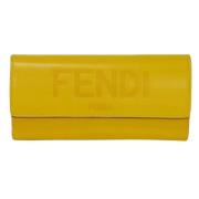 Fendi Vintage Pre-owned Laeder plnbcker Yellow, Dam