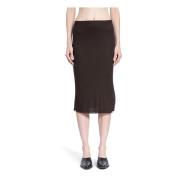 Khaite Räfflad Genomskinlig Jersey Lagd Skirt Brown, Dam