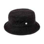 Our Legacy Svart Mohair Bucket Hatt med Logo Black, Unisex