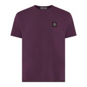 Stone Island Herr T-shirt Klassisk Passform Purple, Herr