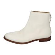 Moma Vintage Läder Ankelboots för Kvinnor White, Dam