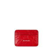 Acne Studios Röd Läderkorthållare Red, Dam