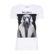 Max Mara Bomull T-shirts med Hundtryck Pink, Dam