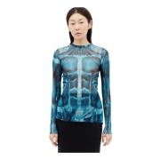 Jean Paul Gaultier Mesh Top Fashion Fiction Collection Blue, Dam