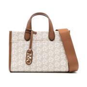 Michael Kors Beige Läder Empire Logo Väska Beige, Dam