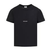 Saint Laurent Svart Bomull T-shirt med Logotyp Black, Herr