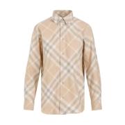 Burberry Neutral Rutig Bomullsskjorta Beige, Dam