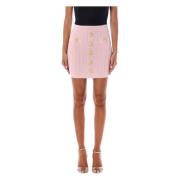 Balmain Guld Knappstickad Kjol Pink, Dam