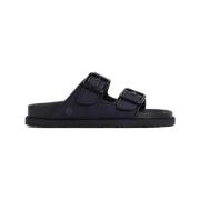 Birkenstock Svarta Läder Arizona Sandaler Black, Dam