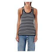 Jean Paul Gaultier Randig Tanktop Svart Vit Black, Dam