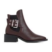 Ganni Bruna Ankelboots med Spänne Brown, Dam