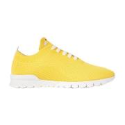 Kiton Gula Stickade Tyg Sneakers Yellow, Dam