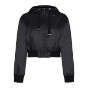 Max Mara Svart Vadderad Nylon Kort Jacka Black, Dam