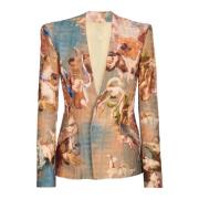 Balmain Himmel tryck kragefri jacka Multicolor, Herr