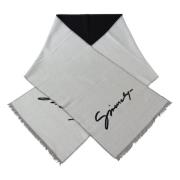 Givenchy Lyxig Svart Vit Ull Unisex Vinterscarf Black, Dam