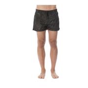 Roberto Cavalli Sport Badkläder Boxer Shorts med Print Green, Herr