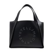 Stella McCartney Svart Studs Logo Toteväska Black, Dam