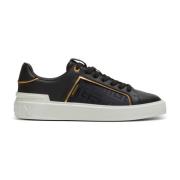 Balmain B-Court monogram nylon och läder sneakers Black, Dam