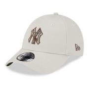 New Era Beige Yankees Check Infill Keps Beige, Herr