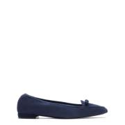 Stuart Weitzman Elastisk Loafer med Feminin Bågaccent Blue, Dam