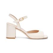 Stuart Weitzman Block Sandal Höja Outfit Modern Stil White, Dam