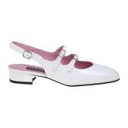 Carel Vita Lackläder Slingback Pumps White, Dam