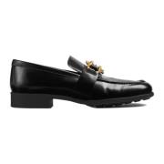 Bottega Veneta Läderloafers med Guldtonad Hårdvara Black, Dam